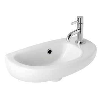 Eastbrook Kompact 420mm 1 Tap Hole Cloakroom Basin - White
