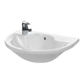 Eastbrook Kompact 560mm 2 Tap Hole Semi-Recessed Basin - White