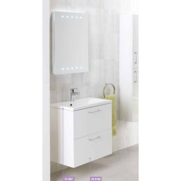 Eastbrook Oslo 580mm 2 Drawer Double Height Wall Hung Unit with Basin - White