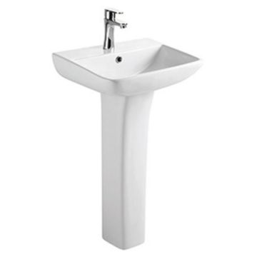 Eastbrook Wingrave II 500mm 1 Tap Hole Basin & Full Pedestal - White