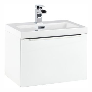 Ella Rowe Miroiter 500mm Wall Hung Vanity Unit & Basin - Gloss White