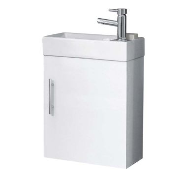 Ella Rowe Vivant 400mm Wall Mounted Cloakroom Vanity Unit & Basin - Gloss White