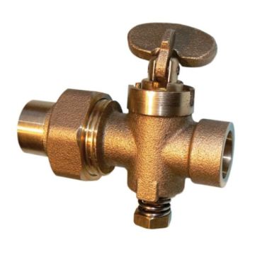 End Feed Drop Fan Union Gas Cock 15mm