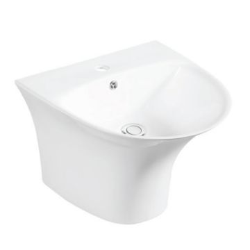 Eternia 480mm Basin & Semi Pedestal - White