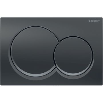 Geberit Black Chrome Round Alpha01 Flush Plate For Dual Flush