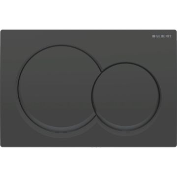 Geberit Black Matt Round Alpha01 Flush Plate For Dual Flush