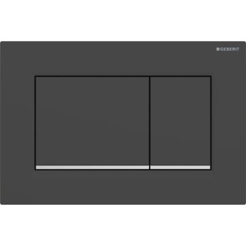 Geberit Sigma20 Square Dual Flush Plate Black Matt/Chrome