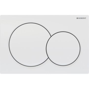 Geberit White Alpine Round Alpha01 Flush Plate For Dual Flush
