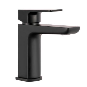 Darwin Mono Basin Mixer with Push Button Waste - Matt Black