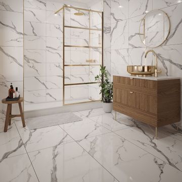 Hera Marble Wall & Floor Tile 600mm x 600mm - Polished Porcelain