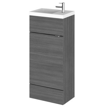 Hudson Reed Fusion 400mm Vanity Unit & Basin - Anthracite Woodgrain