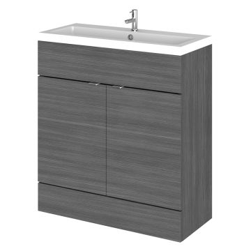 Hudson Reed Fusion 800mm Vanity Unit & Basin - Anthracite Woodgrain