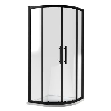 Hudson Reed Apex 8mm Framed Double Door Quadrant Shower Enclosure 1000mm x 1000mm - Matt Black
