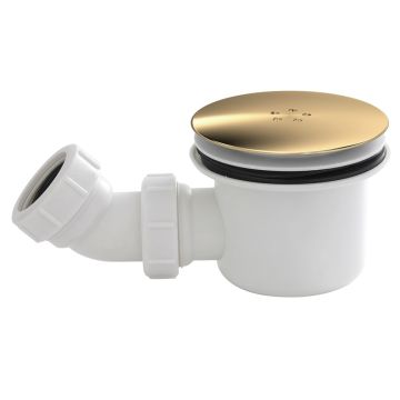 Hudson Reed Fast Flow Shower Waste - White / Brushed Brass