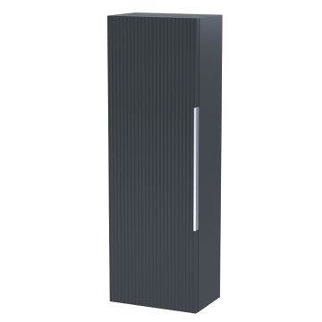 Hudson Reed Fluted 400mm Wall Hung 1 Door Tall Unit - Satin Anthracite