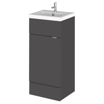 Hudson Reed Fusion 400mm Vanity Unit & Basin - Gloss Grey