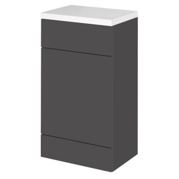 Hudson Reed Fusion 500mm WC Unit & WC Top - Gloss Grey