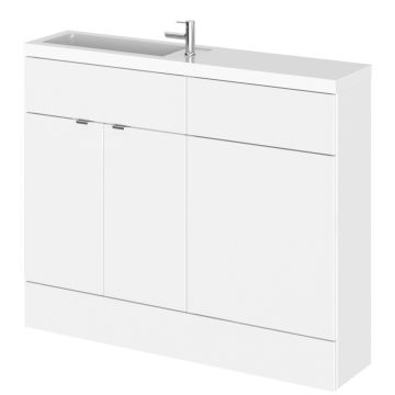 Hudson Reed Fusion Slimline 1100mm Combination WC & Basin Unit - Gloss White 