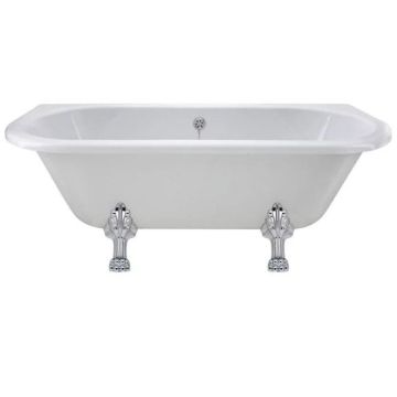Hudson Reed Kenton Back to Wall Double Ended Freestanding Bath 1700mm x 745mm with Pride Legs