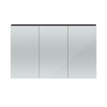 Hudson Reed Quartet 1350mm Mirror Cabinet - Gloss Grey