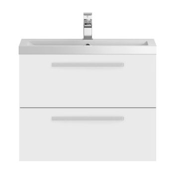 Hudson Reed Quartet 720mm Cabinet & Basin - White Gloss
