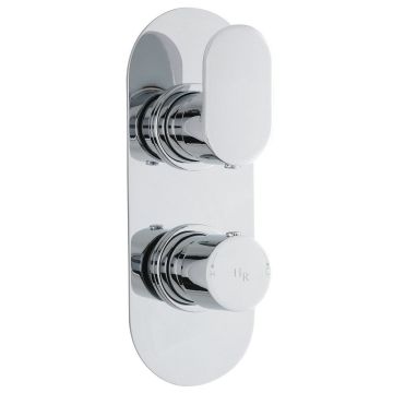 Hudson Reed Reign Round Twin Concealed Shower Valve with Diverter - Chrome