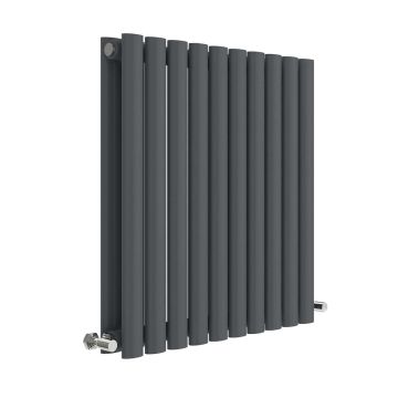 Hudson Reed Revive Horizontal Double Panel Designer Radiator 600mm x 586mm - Anthracite
