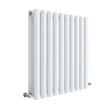 Hudson Reed Revive Horizontal Double Panel Designer Radiator 600mm x 586mm - High Gloss White