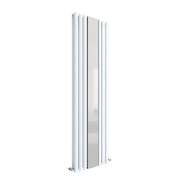 Hudson Reed Revive Vertical Double Panel Designer Radiator with Mirror 1800mm x 499mm - High Gloss White