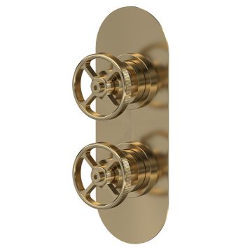 Hudson Reed Revolution Industrial Twin Concealed Shower Valve - Brushed Black