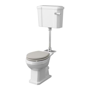 Hudson Reed Richmond Mid Level Pan with Cisterns & Flush Pipe Kit - White