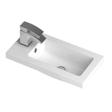 Hudson Reed Slimline 500mm Ruby Side Tap Basin - White 