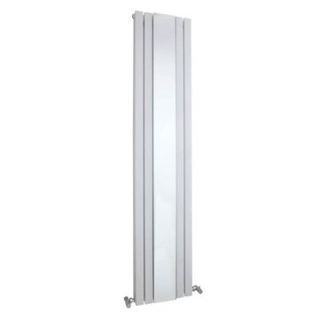 Hudson Reed Sloane Double Panel Designer Radiator with Mirror 1800mm x 381mm - Satin White