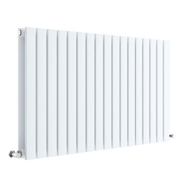 Hudson Reed Sloane Horizontal Double Panel Designer Radiator 600mm x 992mm - High Gloss White
