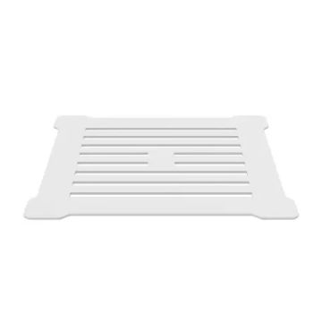 Hudson Reed Square Shower Waste - White Grill