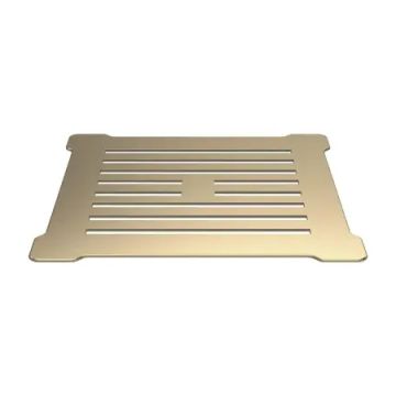 Hudson Reed Square White Shower Waste - Brushed Brass Grill