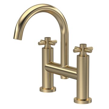 Hudson Reed Tec Crosshead Bath Filler - Brushed Brass