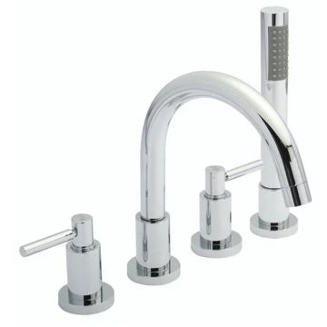 Hudson Reed Tec Lever 4 Tap Hole Bath Shower Mixer - Chrome