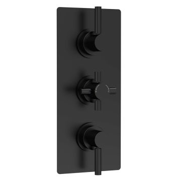 Hudson Reed Tec Pura Plus Triple Concealed Shower Valve with Diverter - Matt Black