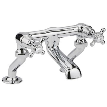 Hudson Reed Topaz Dome Crosshead Deck Mounted Bath Filler - Chrome