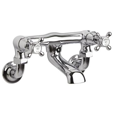 Hudson Reed Topaz Dome Crosshead Wall Mounted Bath Filler - Chrome