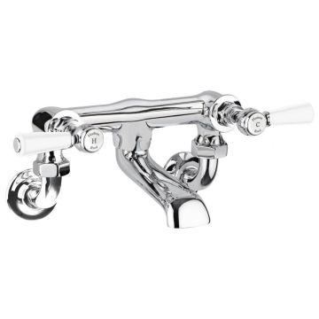 Hudson Reed Topaz Hexagonal Lever Wall Mounted Bath Filler - Chrome