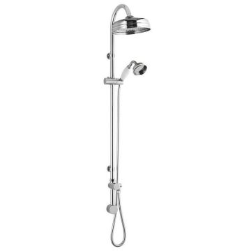 Hudson Reed Traditional Shower Riser Kit with Drencher Head, Handset and Concealed Elbow - Chrome
