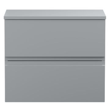 Hudson Reed Urban 600mm 2 Drawer Wall Hung Cabinet & Worktop - Satin Grey