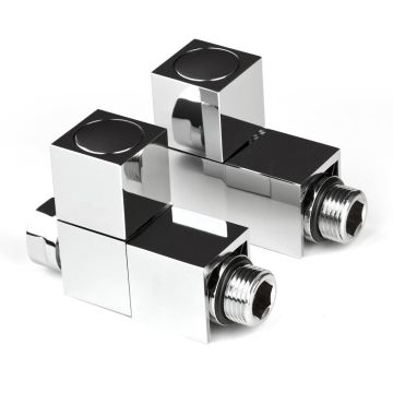 Inta Square Straight Chrome Radiator Valves