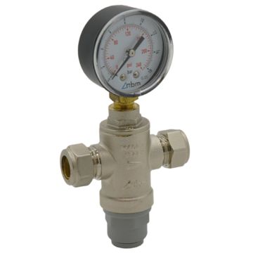 Inta 15mm Mini Pressure Reducing Valve with Guage