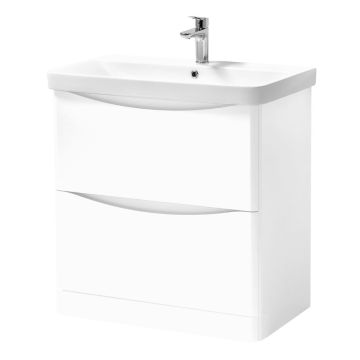 Kartell Arc 800mm Freestanding Vanity Unit & Basin - Gloss White