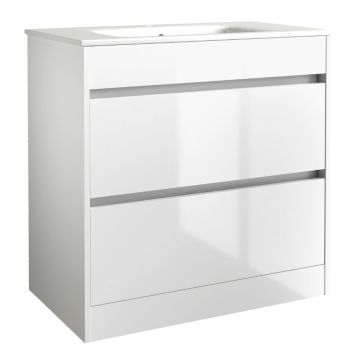 Kartell City 800mm Freestanding Vanity Unit & Basin - White Gloss