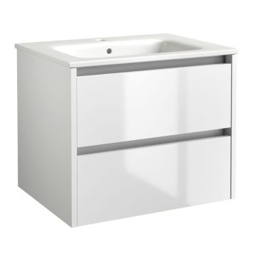 Kartell City 800mm Wall Mounted Vanity Unit & Basin - White Gloss