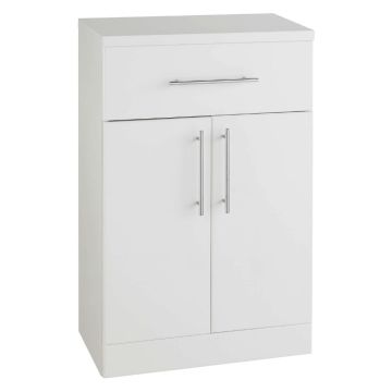 Kartell Impakt 500mm Freestanding 2 Door & 1 Drawer Base Unit - White Gloss